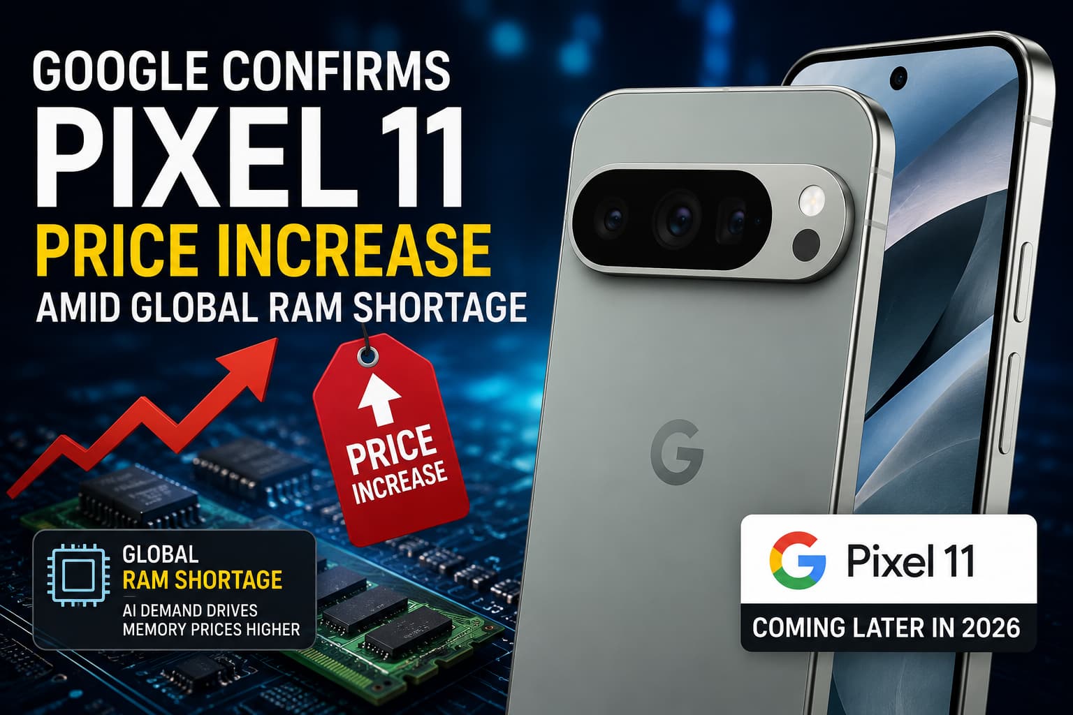 Google Confirms Pixel 11 Price Increase Amid Global RAM Shortage